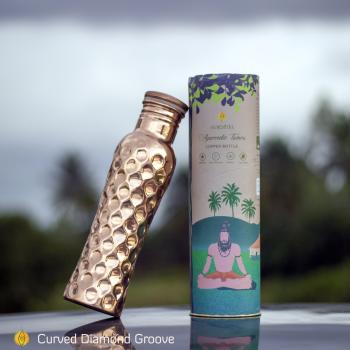 Preview: Kupfertrinkflasche ~ Diamantrille